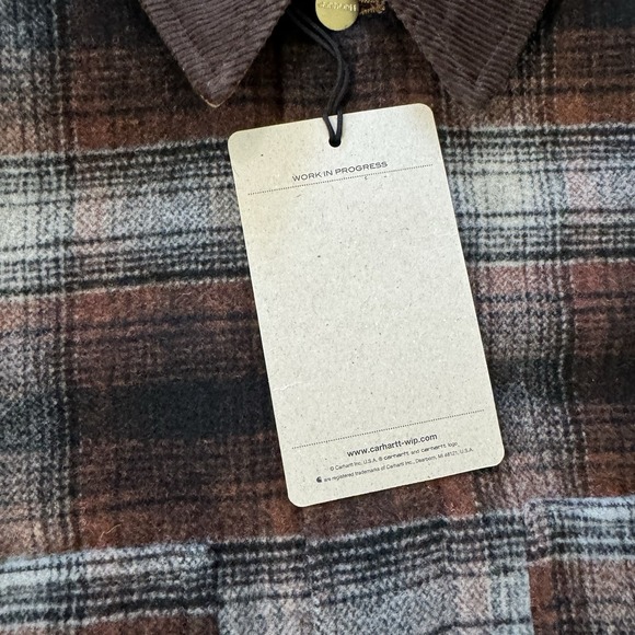 Carhartt WIP Highland Jacket Work In Progress Tan Plaid Men's Sz M NWT‎ - Picture 6 of 10
